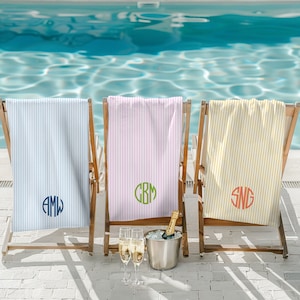 Beach towels monogrammed sale discount