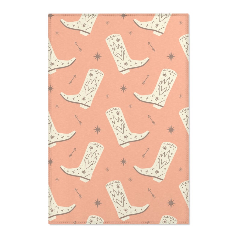 Retro cowgirl Boots Rug for Girls Room Western Nursery Rug