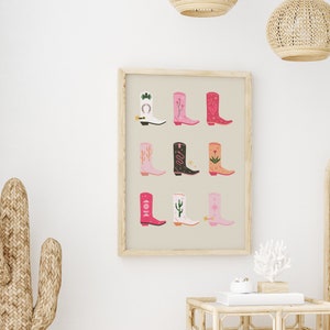 Coastal Cowgirl Boots Print Western Printable Wall Art - Etsy