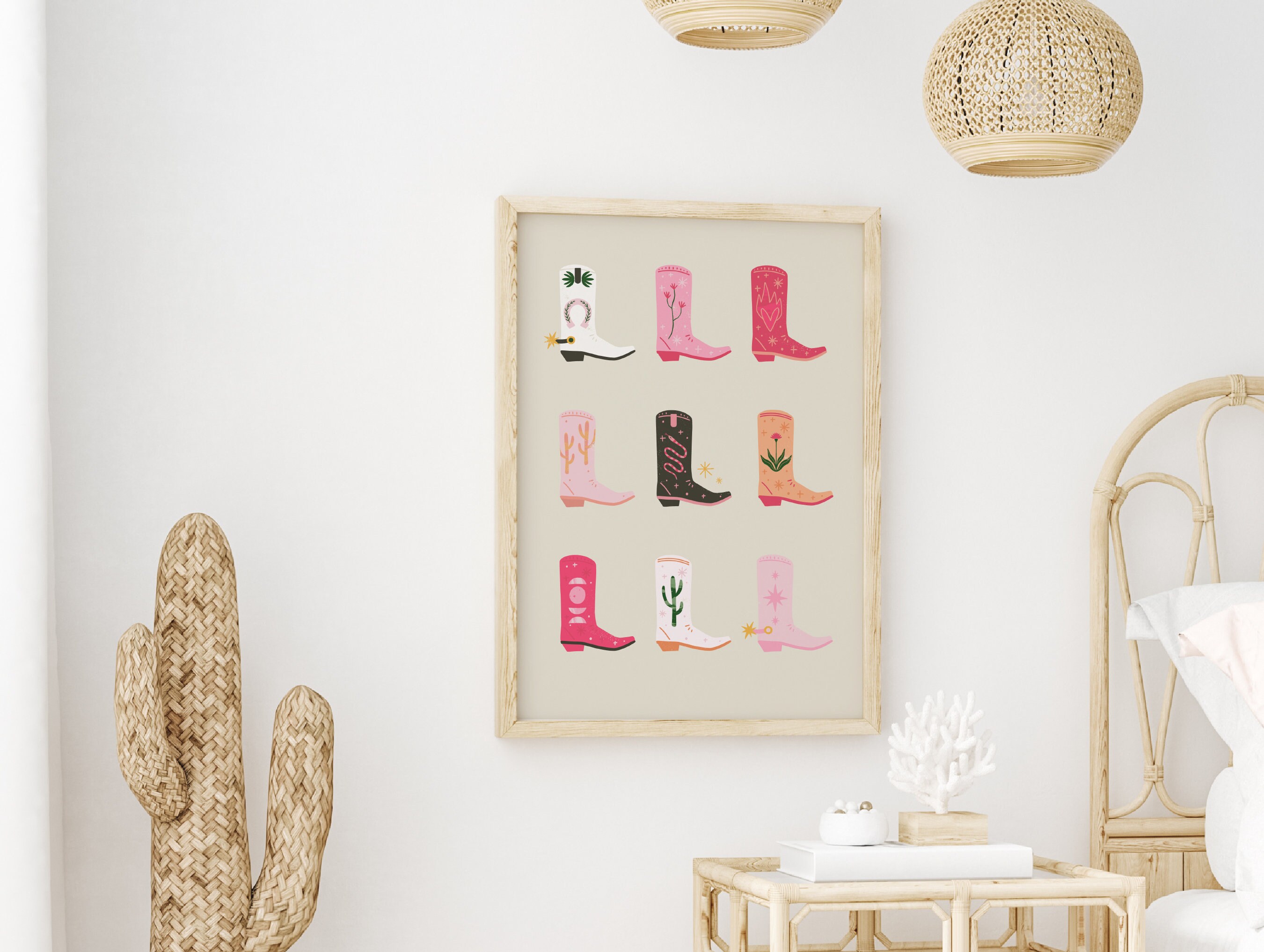 Coastal Cowgirl Boots Print Western Printable Wall Art - Etsy