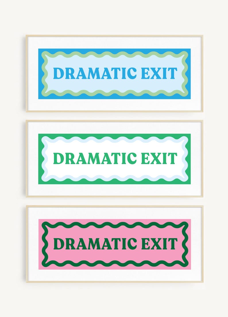 Dramatic Exit Door Topper Print Digital Colorful Exit Sign Printable ...