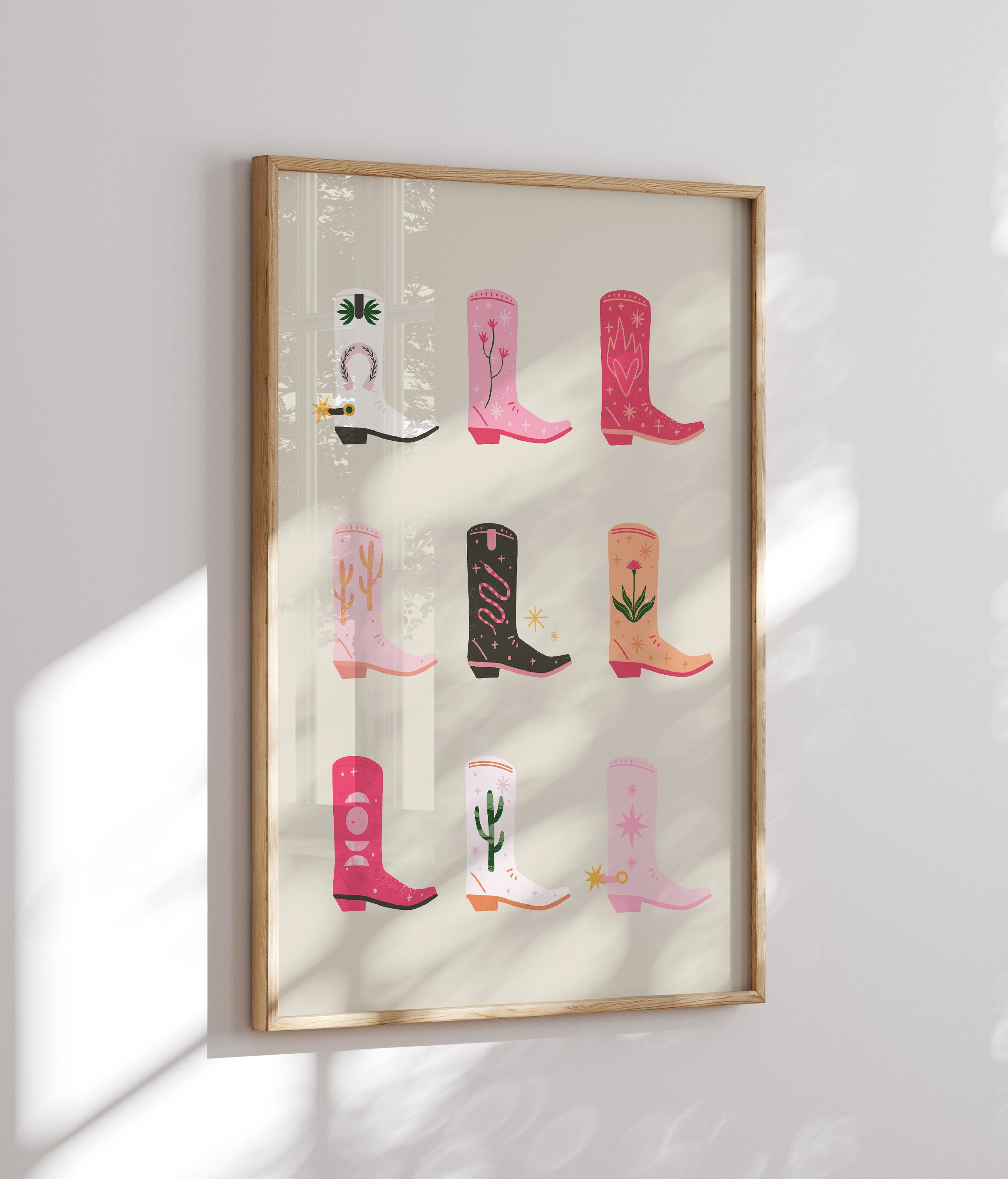 Coastal Cowgirl Boots Print Western Printable Wall Art - Etsy