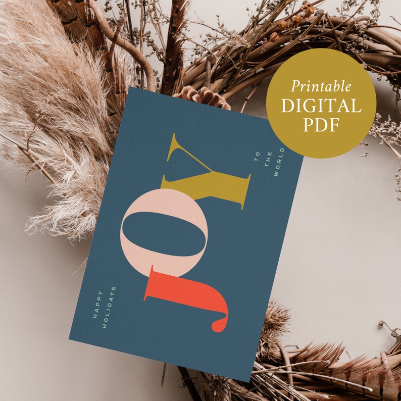 Printable Christmas Card Printable Holiday Card Modern - Etsy