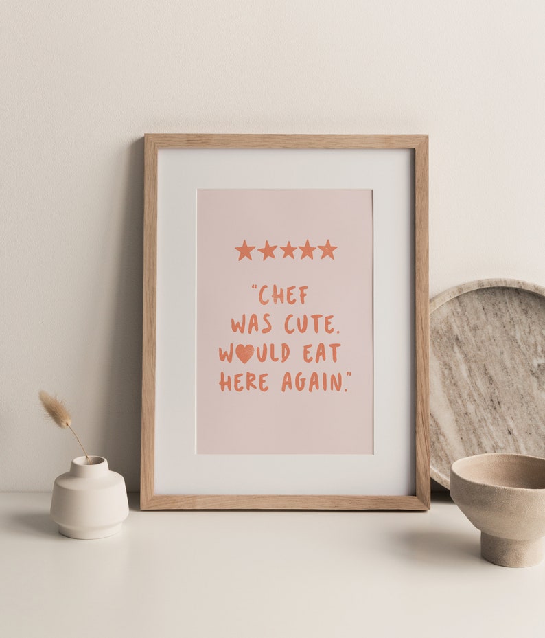 Chef Was Cute Poster Aesthetic Kitchen Decor Cute Cooking Art