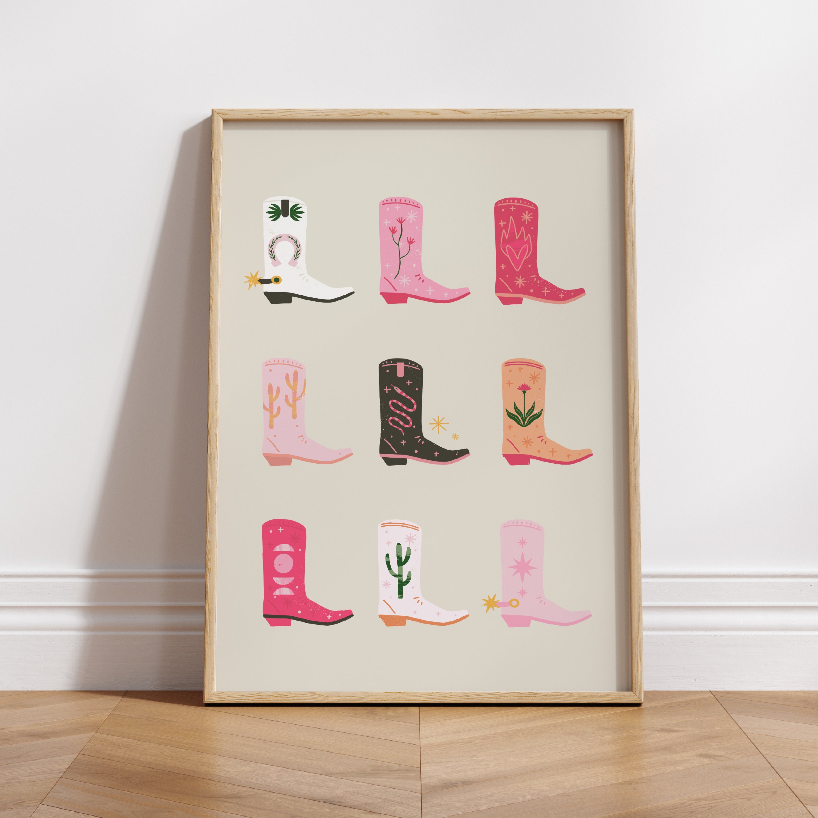 Coastal Cowgirl Boots Print Western Printable Wall Art - Etsy