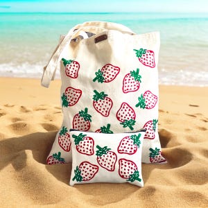 Cadeaux fraises Coffret fraises Trousse cadeau Nom personnalisé Sac à main Fraise Cartable Fraise Trousse de maquillage