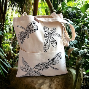 Beautiful Dragonfly  Tote Bag  Nature Lover Boho Tote Bag Gift for Her  Travel Bag Gift for Dragonfly Lovers Durable Insect Lover Tote Gifts