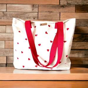 Heart Tote Bag, Big Red Heart Tote Bag, Tote Bag Red Hearts Heart Tote Bag, Big Red Heart Tote Bag, Tote Bag Red Hearts