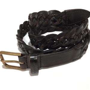 Vintage DOLCE & GABBANA Men’s BRAIDED Leather Belt / Made In italy ( 34” - 40 “)
