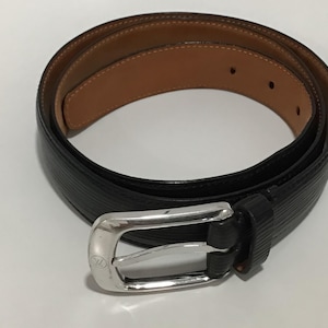 Vintage LOUIS VUITTON Paris Men’s Black Epi Leather BELT / Made In France / Size 95/38