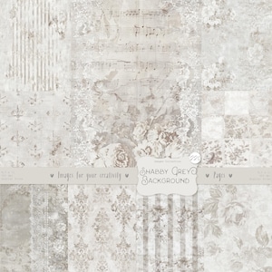 Fondo gris desgastado 220 imágenes: Papel shabby chic, fondo de tela, tela vintage, efímera de álbum de recortes imprimible DESCARGA DIGITAL