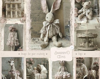 Shabby Chic Photo Cards Junk Journal Kit: Provence Ephemera, Victorian Pages (Digital Download)