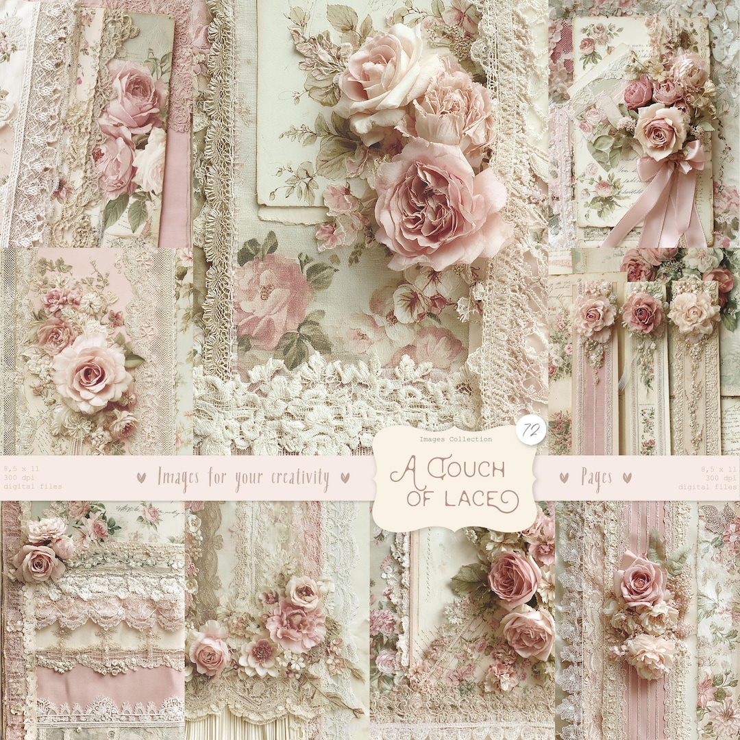Shabby Chic Junk Journal Kit: Provence Ephemera, Victorian Pages ...