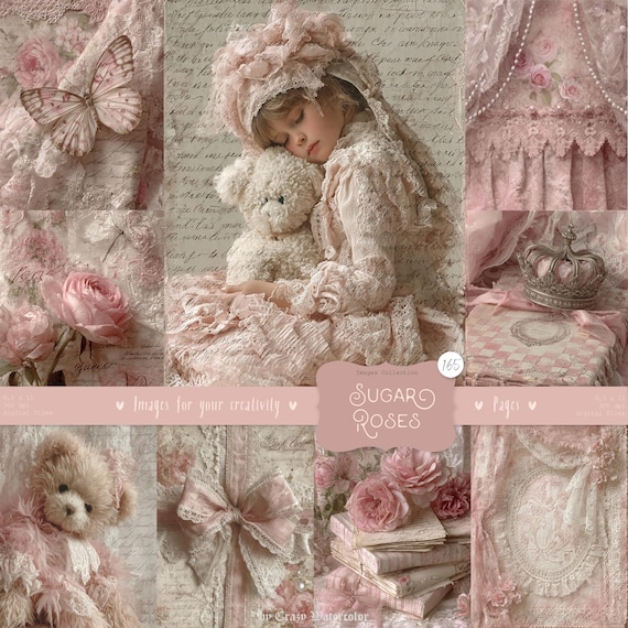 Shabby Chic Sugar Roses: Victorian Ephemera, Journal Pages (Digital Download, 165 Images)