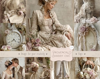 Shabby Chic Junk Journal Kit: Provence Ephemera, Victorian Pages (Digital Download)