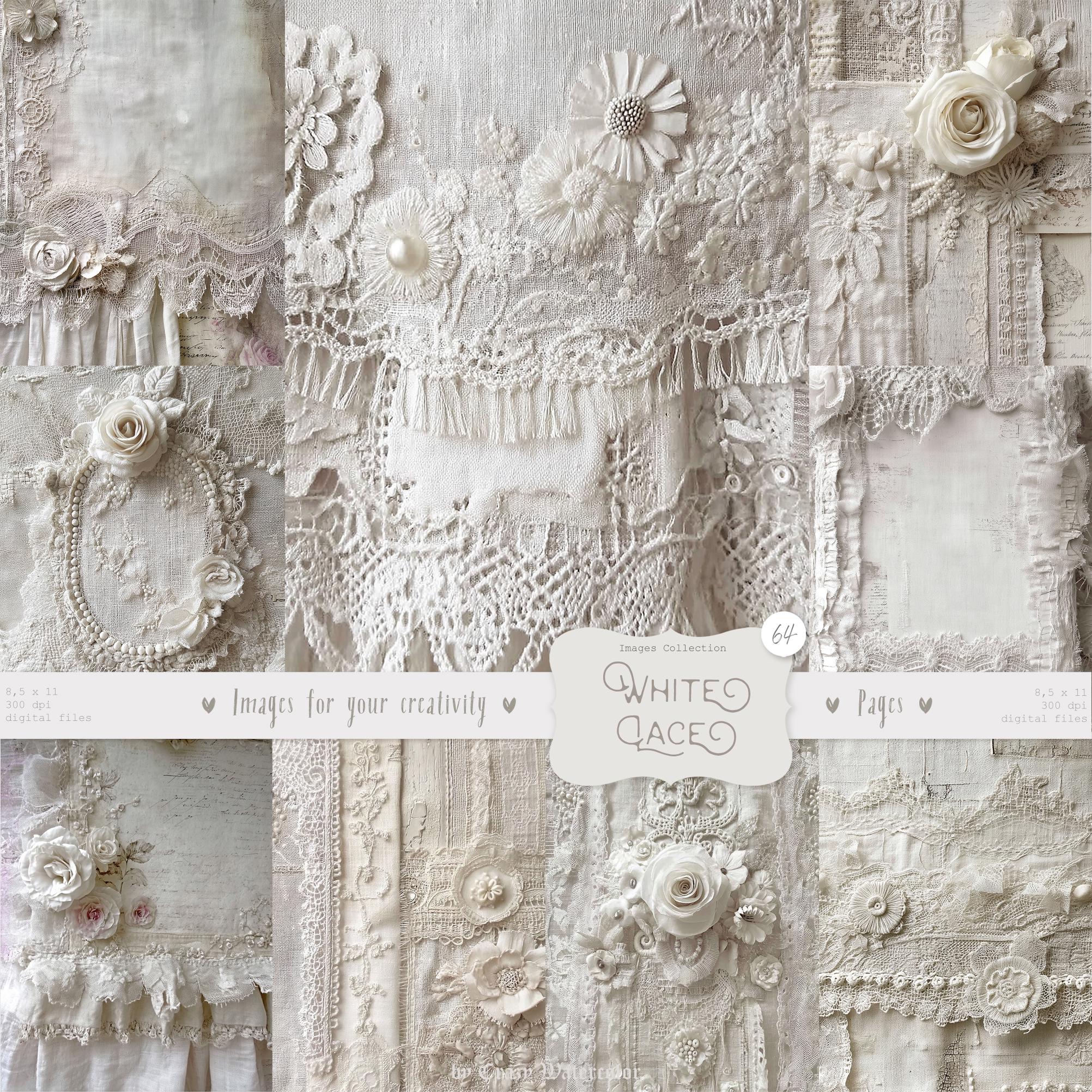 White Lace Shabby Chic Junk Journal Kit: Vintage Ephemera - Etsy