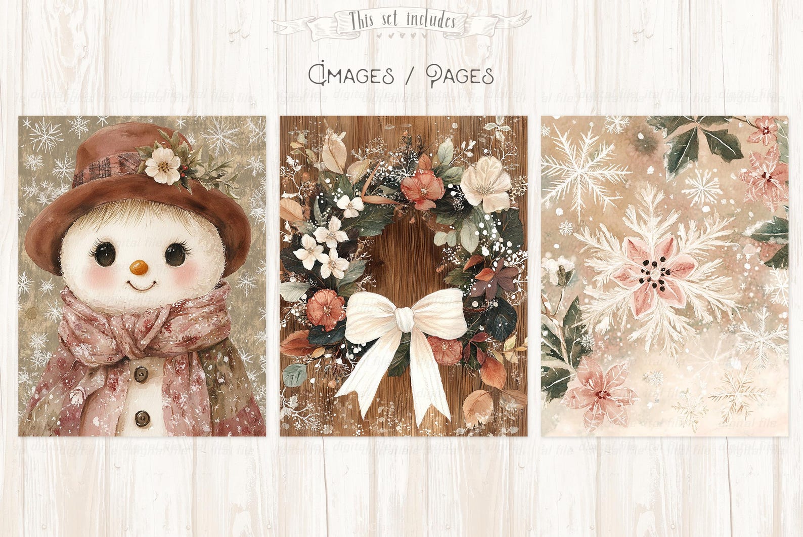Winter Christmas Junk Journal Kit: Rustic Holiday Ephemera (digital ...
