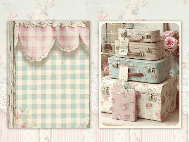 Pastel Shabby Chic Junk Journal Kit: White Scrapbook Background ...