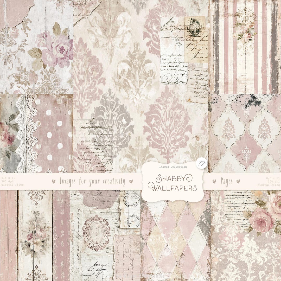 Shabby Chic Junk Journal Kit: Provence Ephemera, Victorian Pages ...