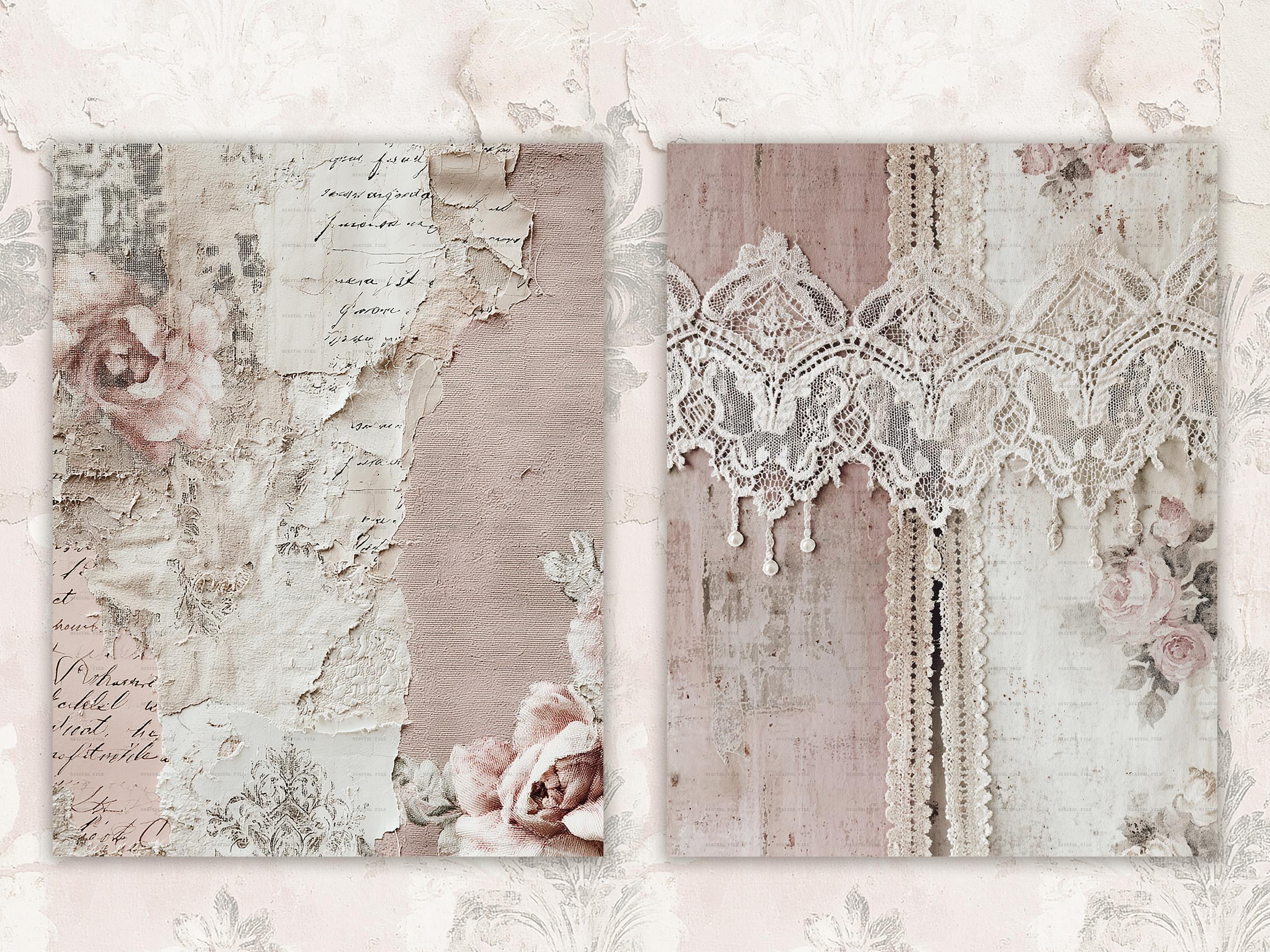 Shabby Chic Junk Journal Kit: Provence Ephemera, Victorian Pages ...
