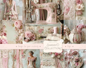 Shabby Chic Junk Journal Kit: Provence Ephemera, Victorian Pages (Digital Download)