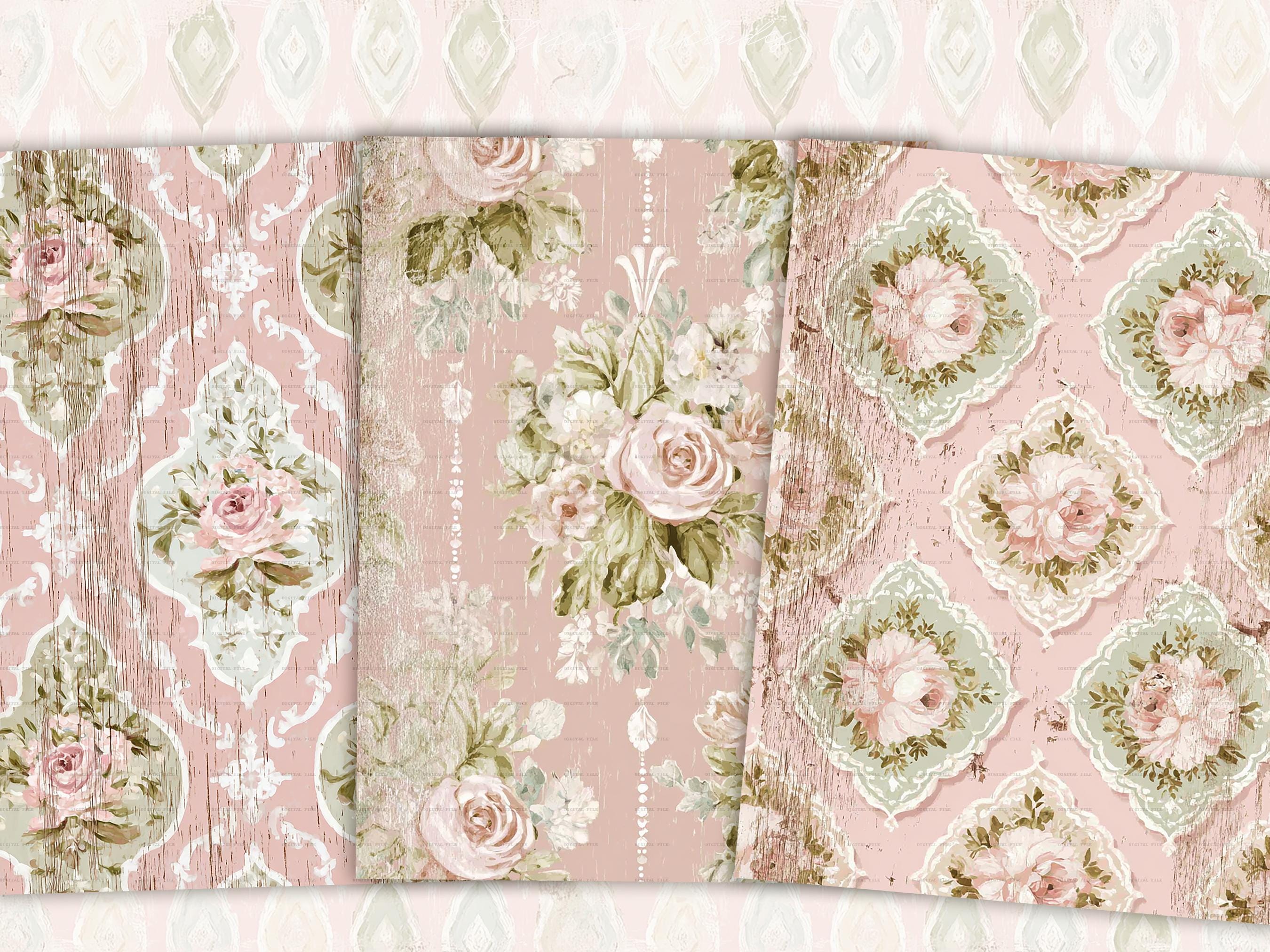 Shabby Chic Junk Journal Kit: Scrapbook Background, Digital Paper Pack ...