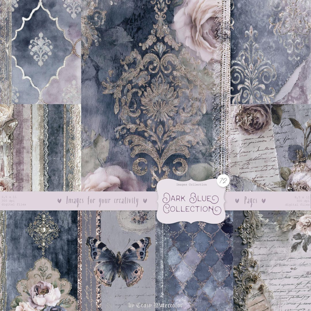 Shabby Chic Junk Journal Kit: Scrapbook Background, Digital Paper Pack ...