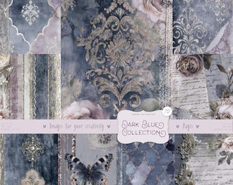 Shabby Chic Junk Journal Kit: Scrapbook Background, Digital Paper Pack (Digital Download)