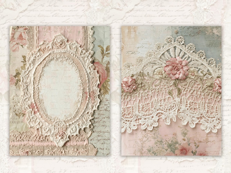 Shabby Chic Junk Journal Kit: Provence Ephemera, Victorian Pages ...