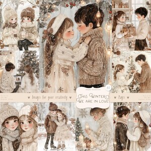 Winter love 60 Images: Cozy Christmas Pages, Winter Fashion & Home Decor, Printable Holiday Backgrounds, Winter Journal, Digital Download