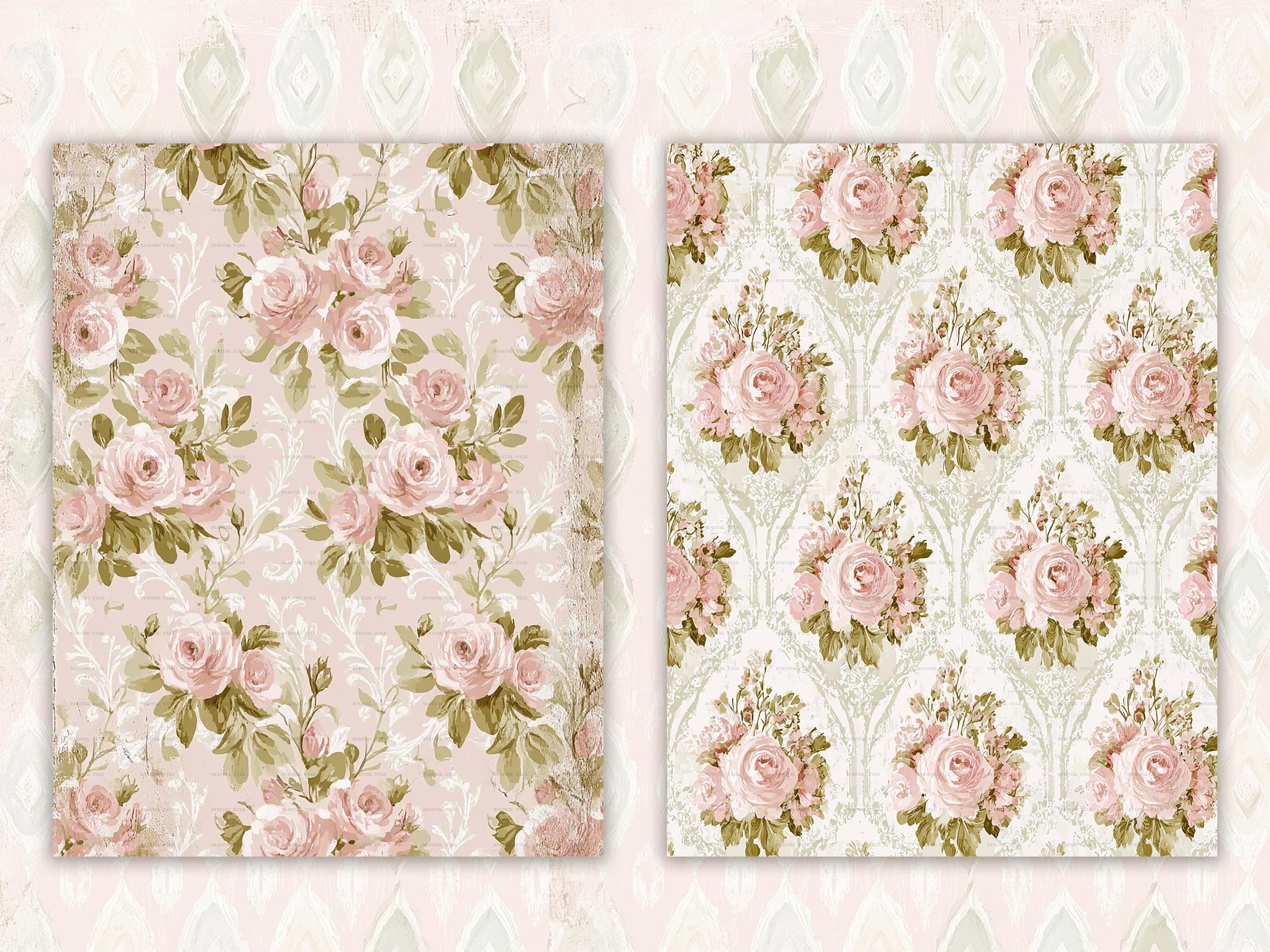 Shabby Chic Junk Journal Kit: Scrapbook Background, Digital Paper Pack ...