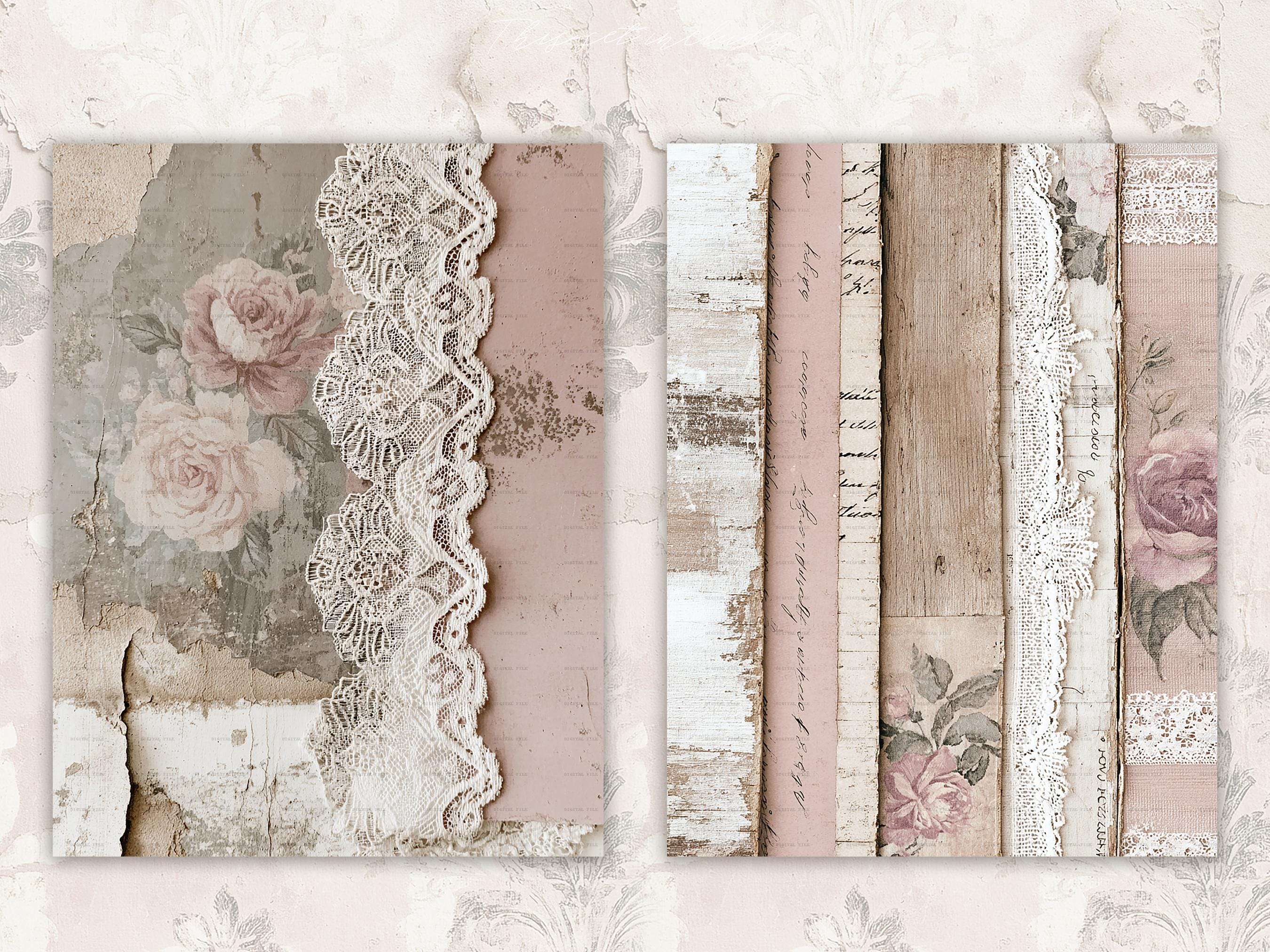 Shabby Chic Junk Journal Kit: Provence Ephemera, Victorian Pages ...