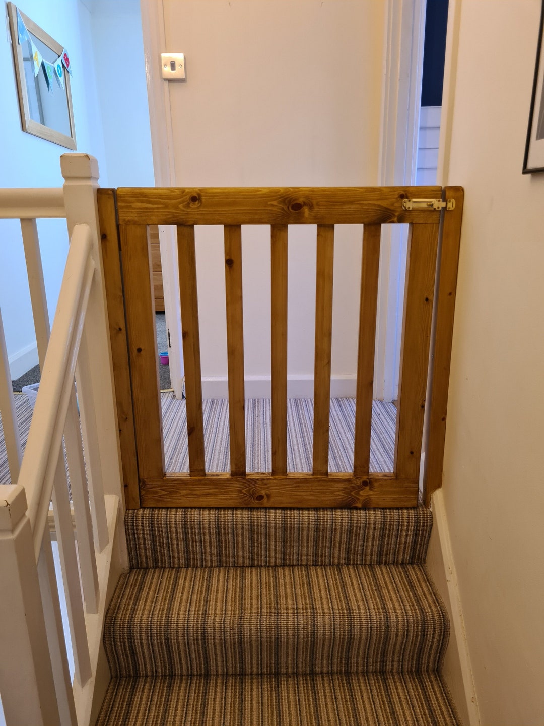Custom Wooden Stair Gate Etsy UK