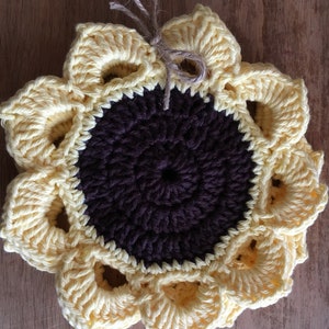 Crochet Sunflower Coaster Pattern