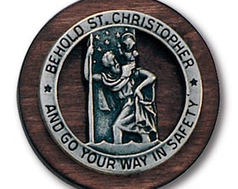 Wood and Pewter Saint Christopher Visor Clip CP2P HJS