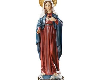 9 pulgadas de alto: Estatua del Inmaculado Corazón de María