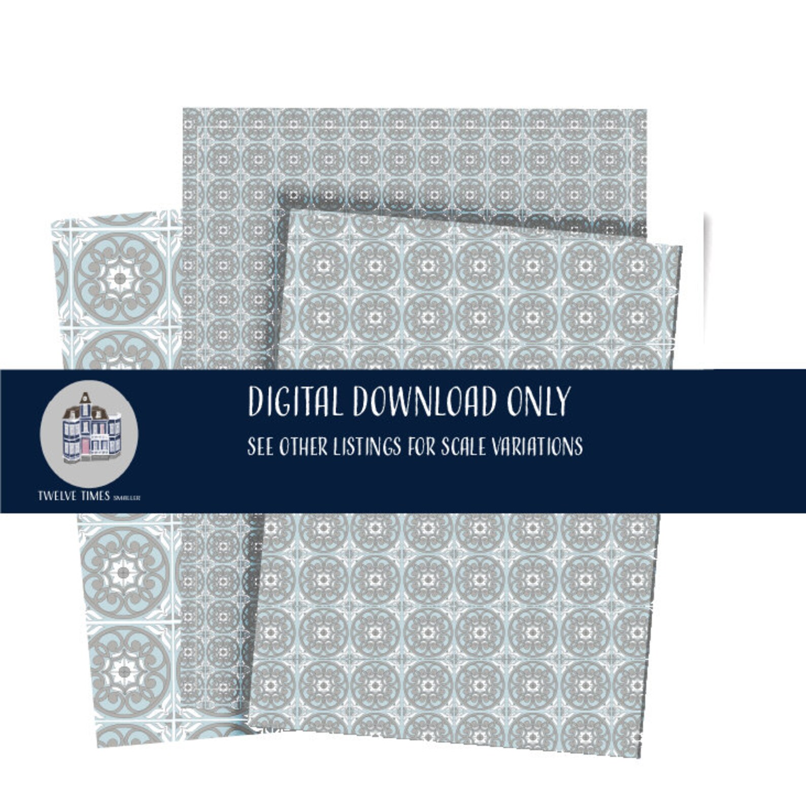 1:24 Scale Dollhouse Miniature Tile, Wallpaper, Flooring DOWNLOAD ONLY ...