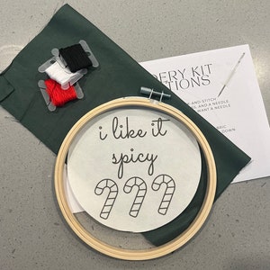 Snarky Embroidery kit - includes hoop, printed pattern, fabric, and more