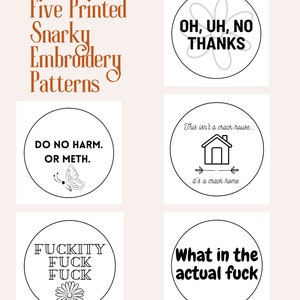 Printed Snarky Embroidery Pattern Bundle