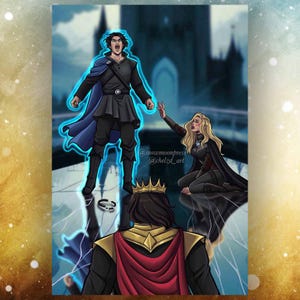Queen of Shadows Dorian & Aelin - Officially Licensed Art Print - Throne of Glass