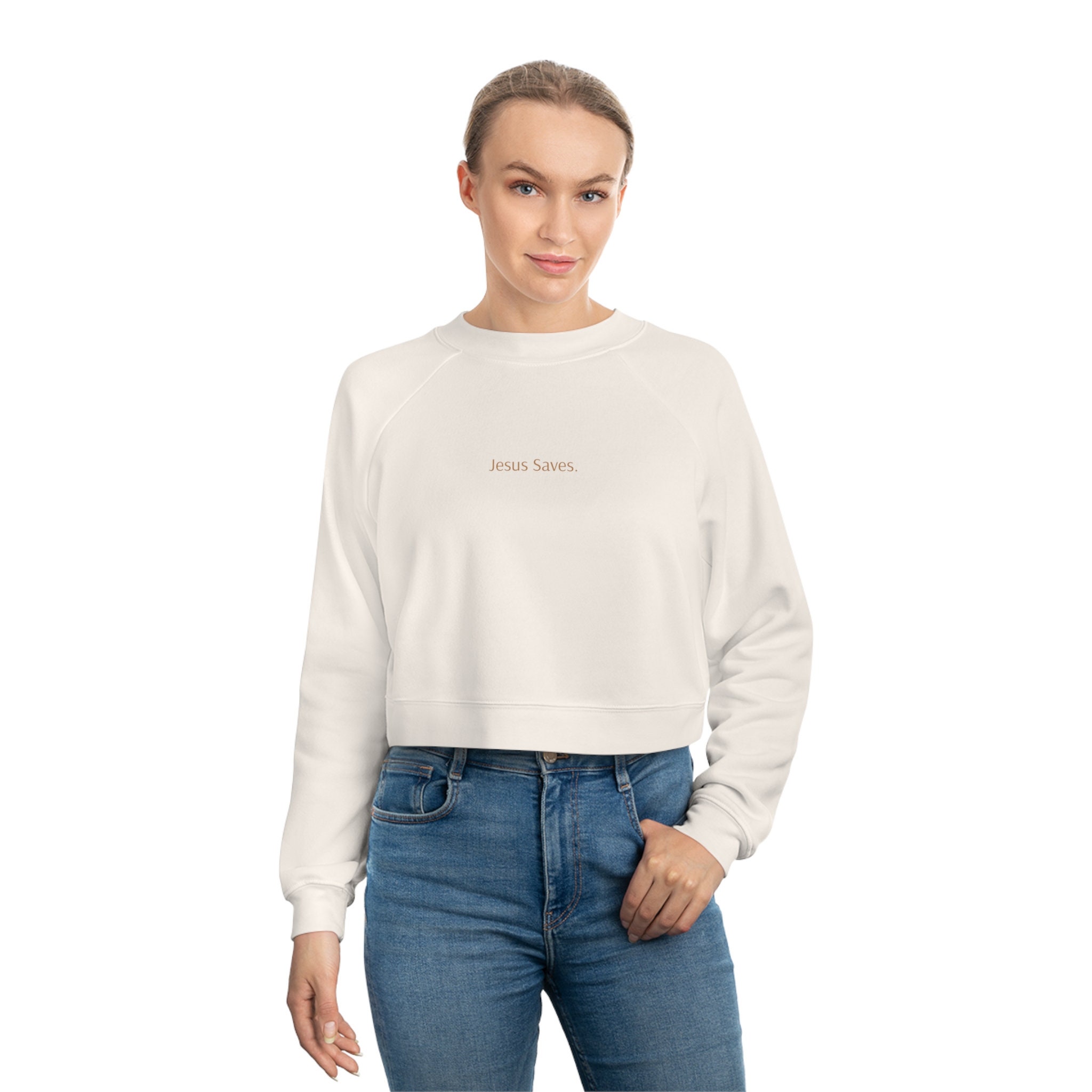 Jesus Saves Cropped Fleece Pullover