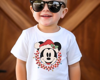 Mickey Kids Shirt, Christmas Shirt, Holiday Shirt, Disney Kids Shirt, Holiday Light Boy Shirt, Gifts for Kids, Disney Xmas Girl Shirt
