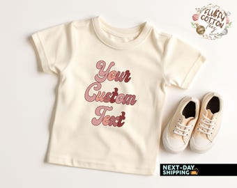 Custom Text Kids Shirt, Personalized Soft Tee