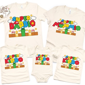 Personalized Super Daddio Mammio Kiddio Shirt - Disneyland Mario Galaxy Movie Tee - Disney Family Matching Shirt