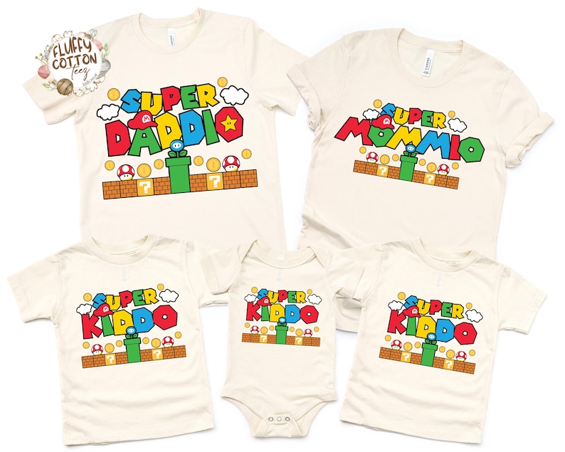 Personalized Super Daddio Mammio Kiddio Shirt - Disneyland Mario Galaxy Movie Tee - Disney Family Matching Shirt