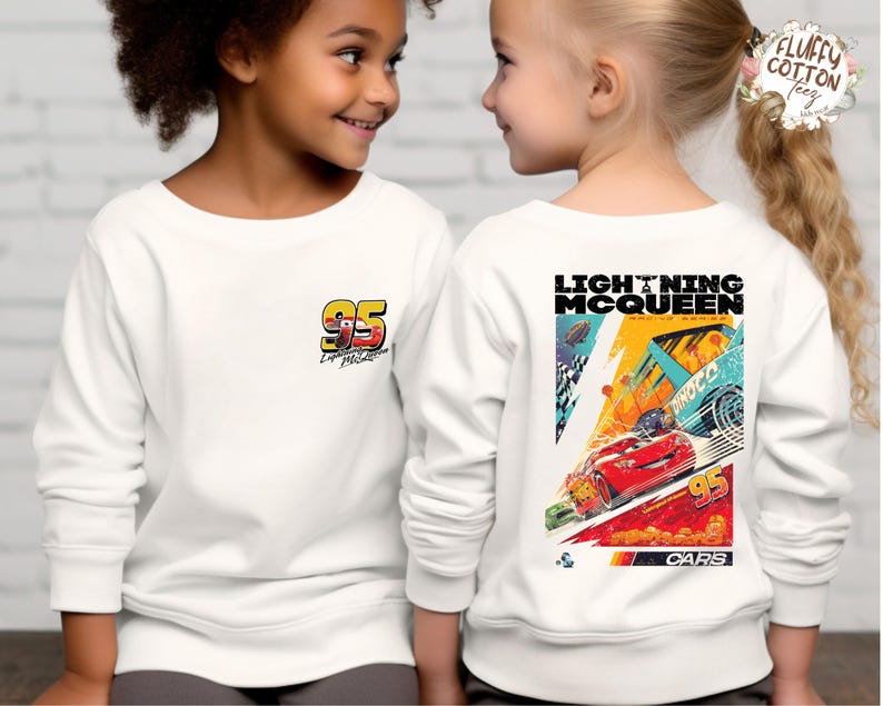 Lightning McQueen Kids Shirt - Two Sided Tee - Disney Pixar Cars Toddler T-shirt - Pixar Inspired Sweatshirt for Children image 6
