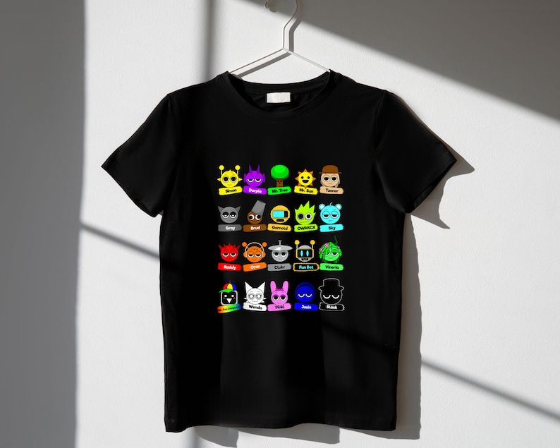 Sprunki Game Character Shirt, Roblox Fan Tee, Kids Owakcx T-shirt - Etsy