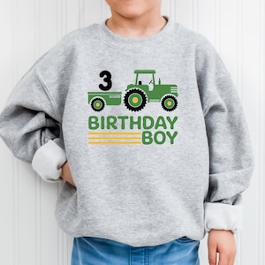 Custom Tractor Birthday Boy Toddler Shirt, Farm Boy&#39;s First Birthday Shirt, Tractor Toddler Shirt, Gift For Farm Boy, Tractor Birthday Party