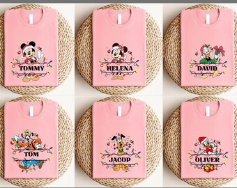 Custom Disney Mickey and Friends Christmas Family Matching Shirt, All Characters Disneyland Xmas Tee, Family Christmas Matching Shirt