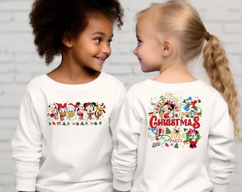 2-Sided Mickey's Very Merry Christmas Party 2025 Shirt, Disney Santa Mickey And Friends Group Christmas Lights Shirt, Disneyland Xmas Tee